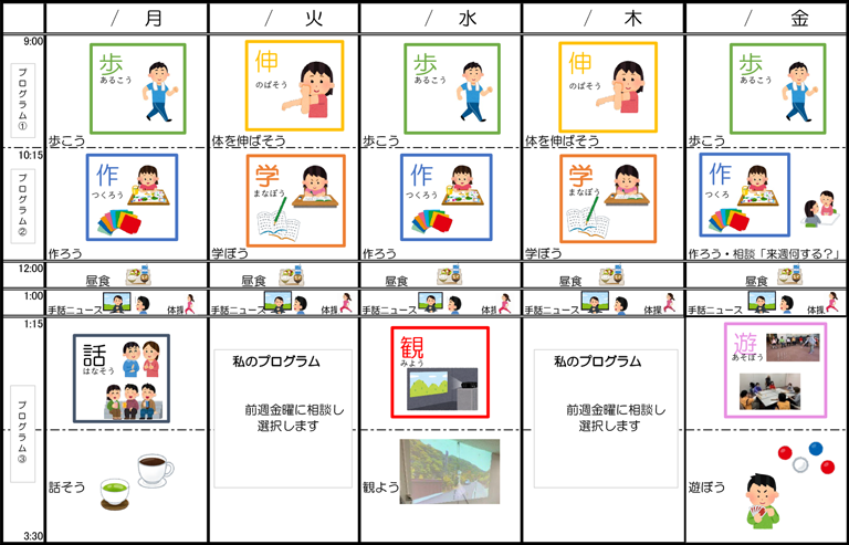 一日のスケジュール